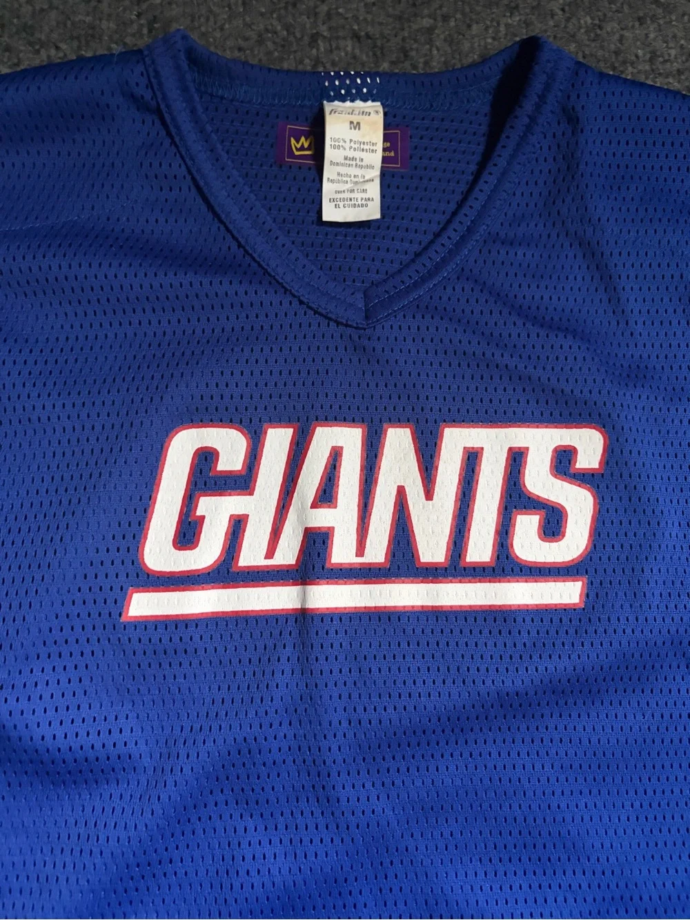 Vintage Giants Blue Kids' Short Sleeve Mesh Jersey